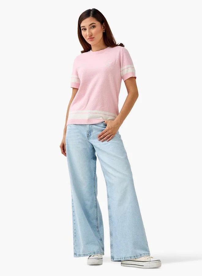 SP Characters T-shirt with Tom and Jerry Embroidery